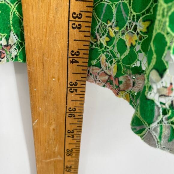 Maeve Anthropologie Lace Sequin Mini Dress Green White Pink Romantic Floral 2 - Picture 13 of 13